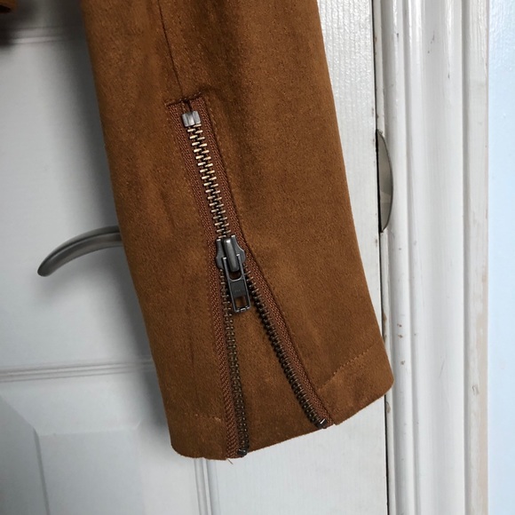 LOVERS & FRIENDS Faux Suede Brown Moto Jacket - Picture 3 of 5